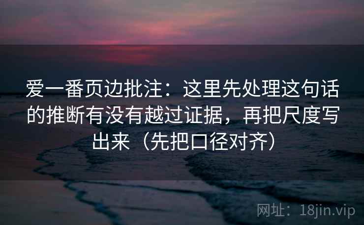 爱一番页边批注：这里先处理这句话的推断有没有越过证据，再把尺度写出来（先把口径对齐）